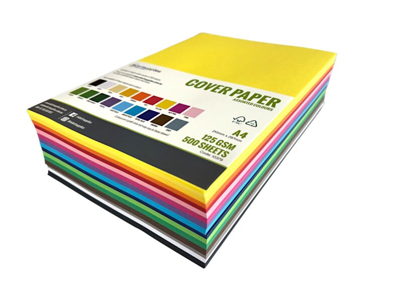 Cover paper A4 500 pack - bulk coloured cover paper for schools