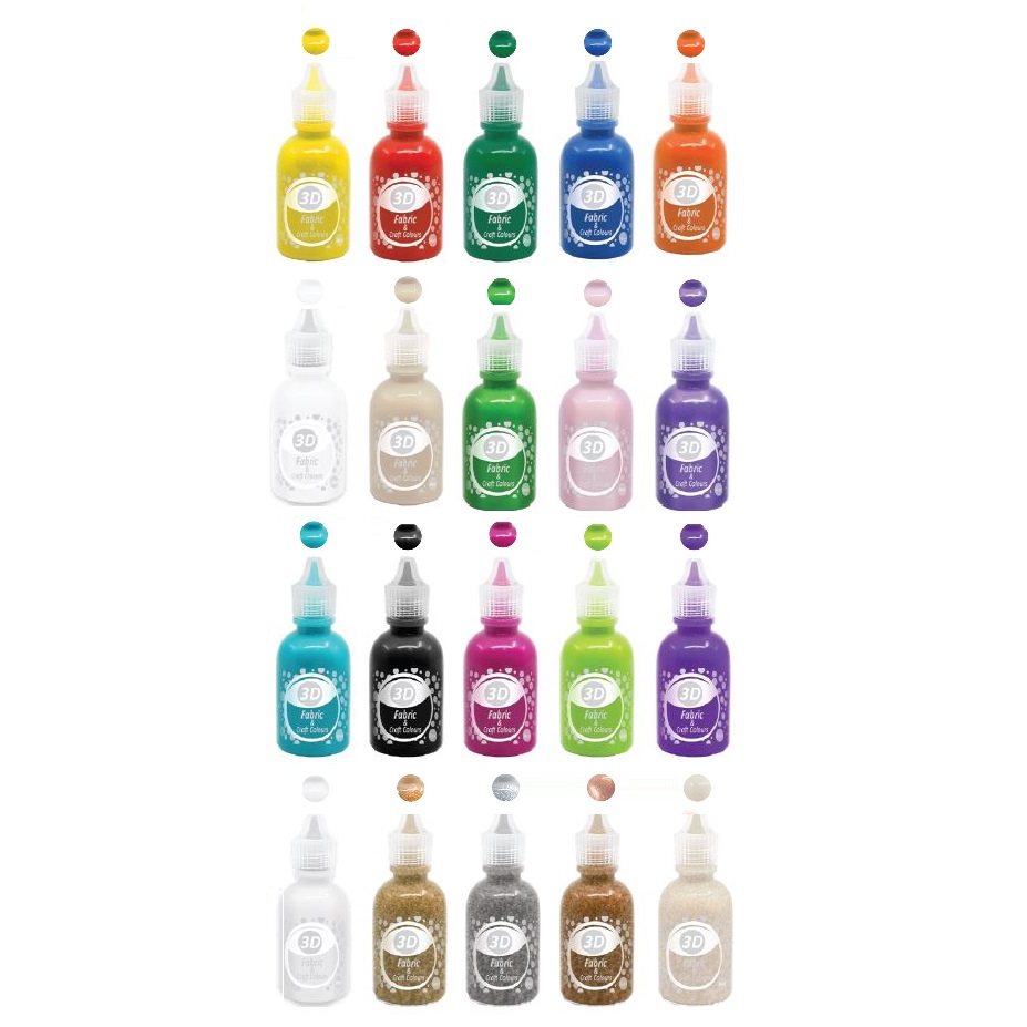 3D Fabric & Craft Paint 30ml Bottles - Each