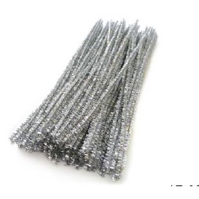 Tinsel Pipe Cleaners 100 Silver