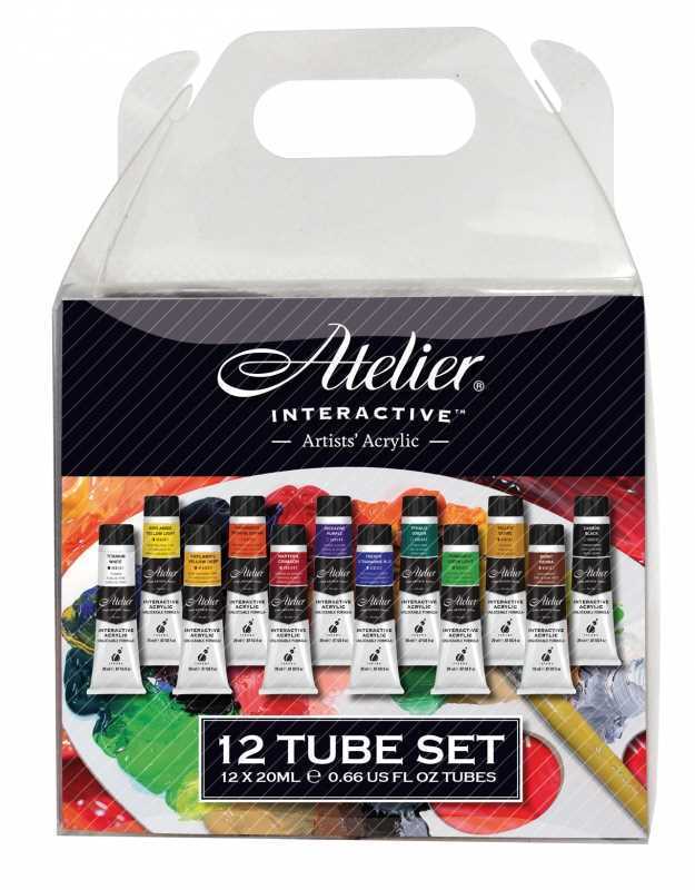 Atelier Interactive Acrylic Paint Set - 12 x 20ml Tubes 