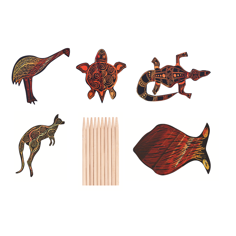 Scratch Art Australian Animals 30pk