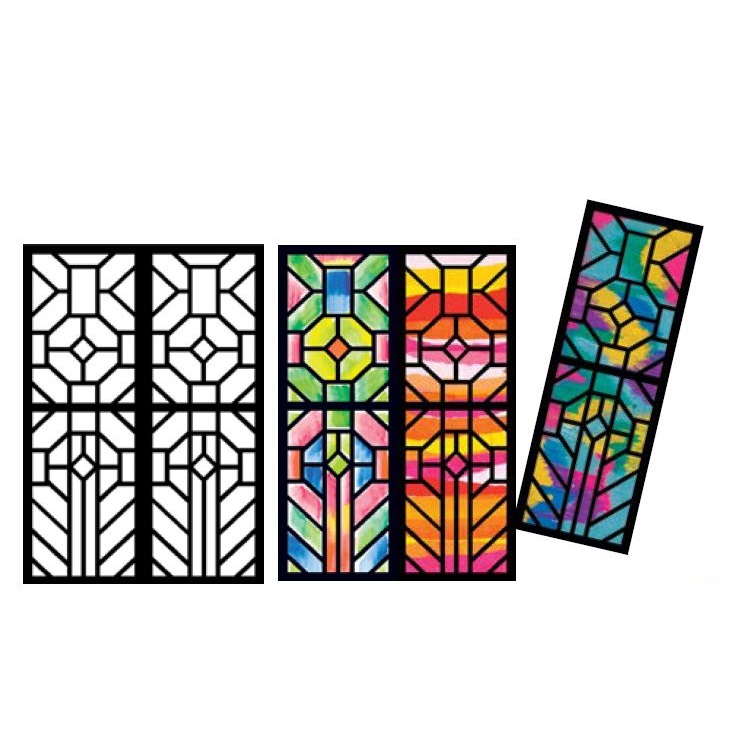 Cardboard Stained Glass Frames A4 20pack