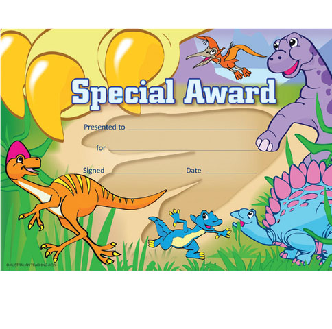 Special Award Dinosaur Certificate