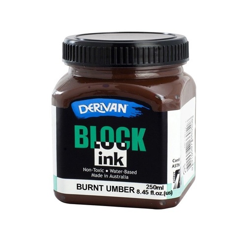 Derivan Block Ink 250ml Burnt Umber