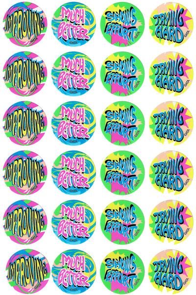 Encouragement Fluoro Stickers 96 pack (FS214)