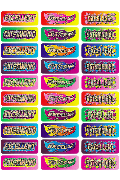 Excellent Outstanding Foil Stickers 90 pack (FS230)