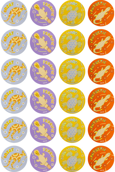 Rainbow Dreaming - Holographic Gold Foil Merit Stickers (Pack of 72)