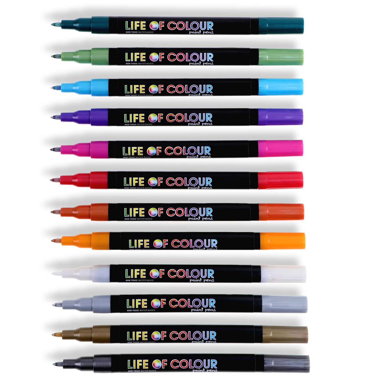 Paint Pens Metallic Colour Fine Tip 12pack