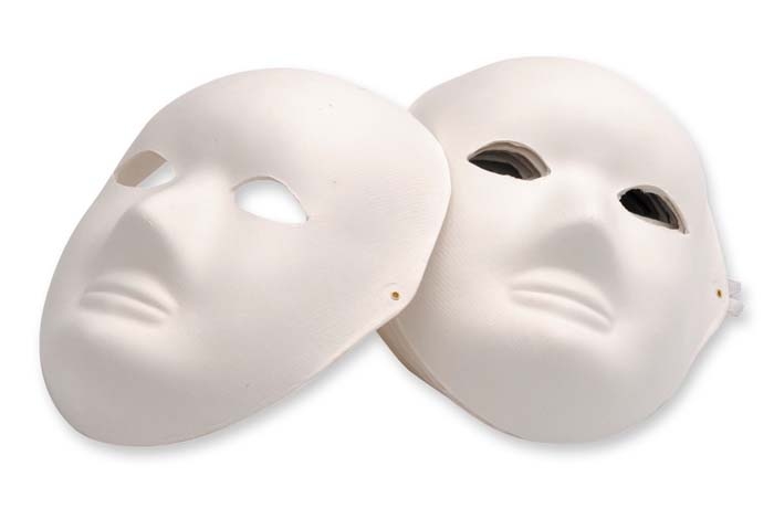 Full Face Paper Mache Masks EC 24pack