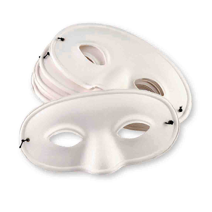 Half Face Paper Mache Masks EC 24pack