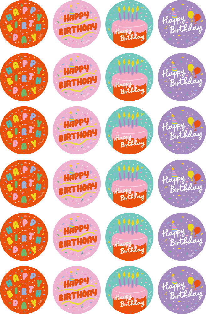 Happy Birthday Stickers 96 pack (MS058)