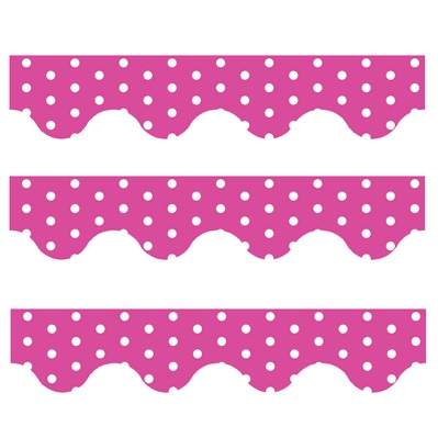 Pink Polka Dots - Scalloped Borders (Pack of 12)