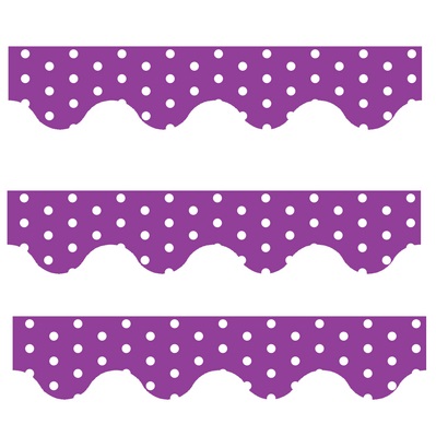 Purple Polka Dots - Scalloped Borders (Pack of 12)