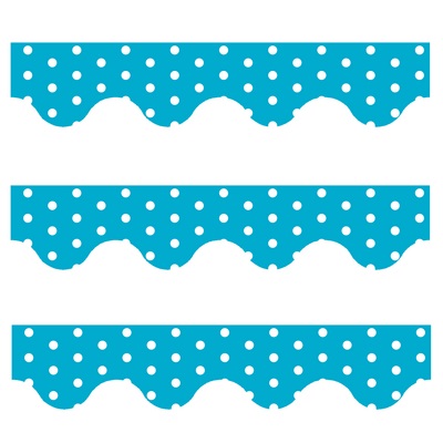 Blue Polka Dots - Scalloped Borders (Pack of 12)