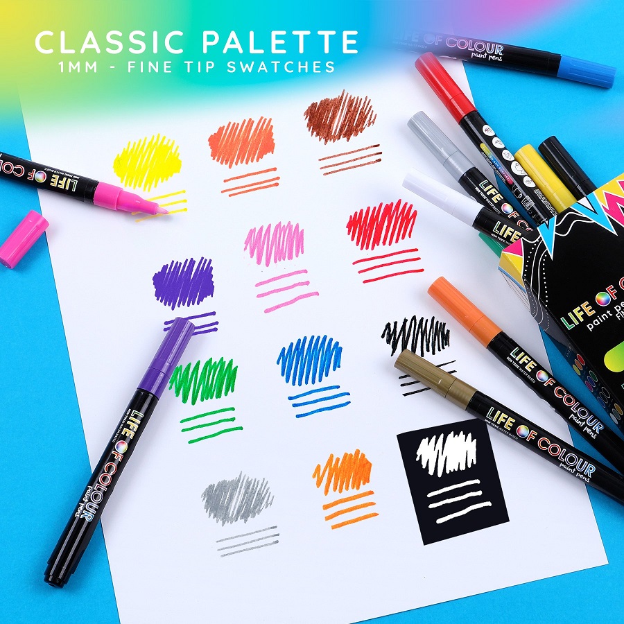 Paint Pens Classic Colour Fine Tip 12pack