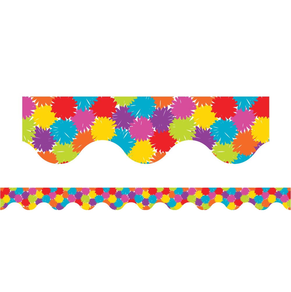 Pom Poms - Magnetic Scalloped Borders (Pack of 12)