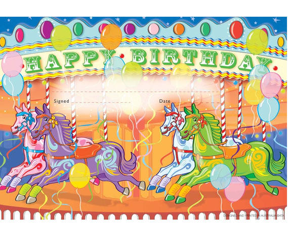 Certificate Birthday Merry Go Round