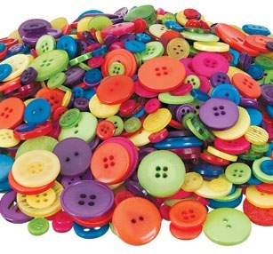 Buttons - Assorted Colour 600g Jar