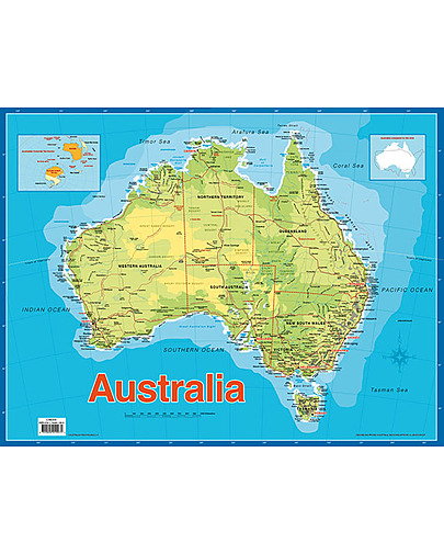 Map of Australia Educational Chart