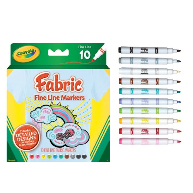Crayola Fabric Markers 10 Fineliners