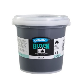 Derivan Block Printing Ink 1litre - Black