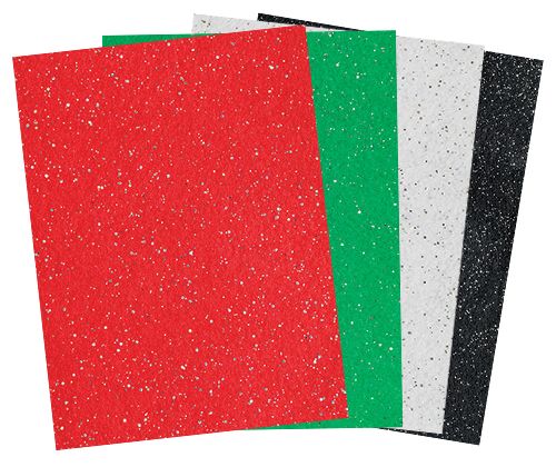 Felt Sheets Glitter A4 10’s Christmas