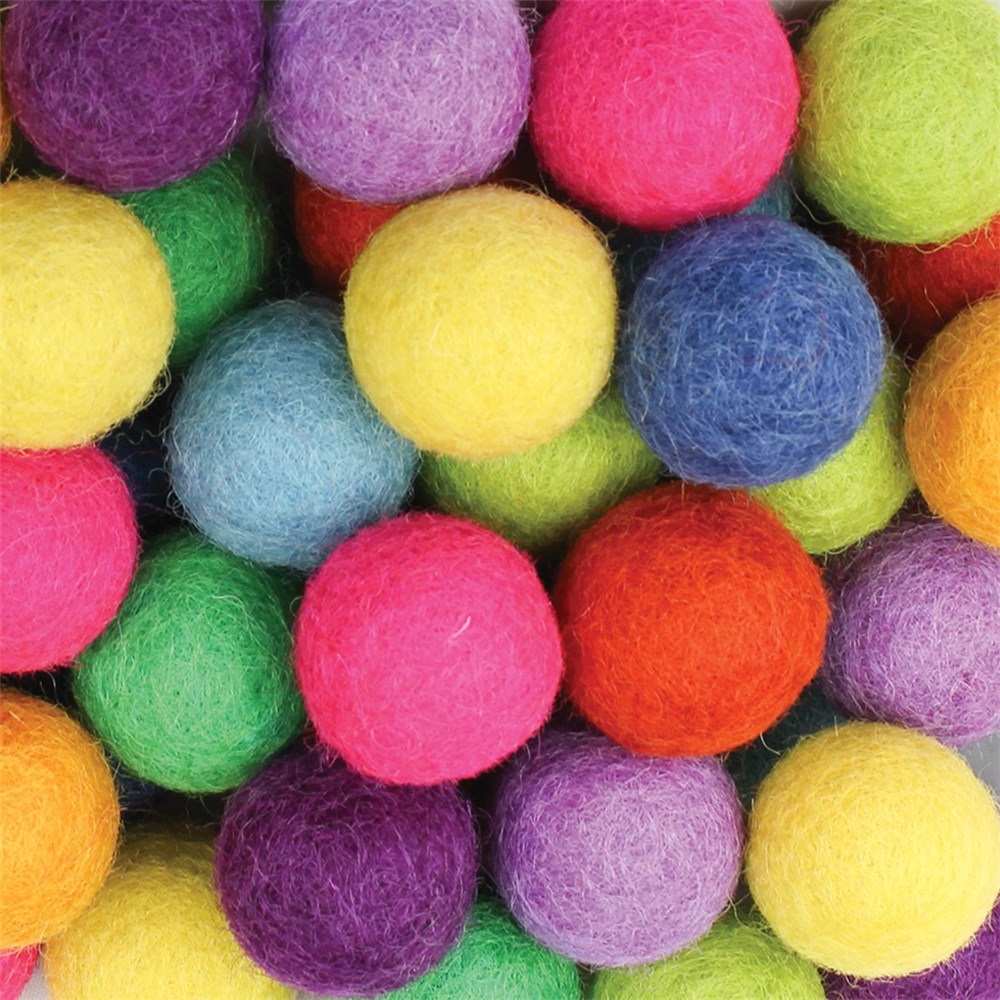 Felt Balls Bright Colours 50 pack