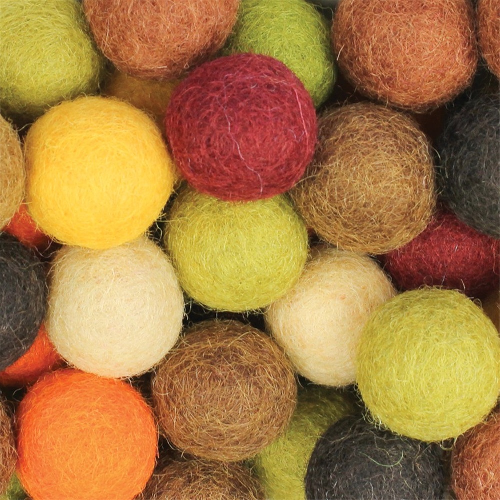 Felt Balls Earth Colours 50pack