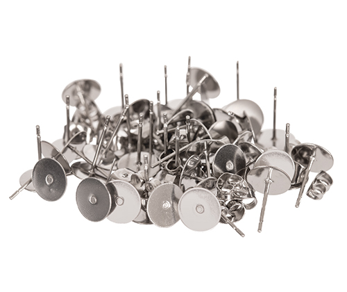 Earring Posts & Studs 8mm 100pack Stainless Steel
