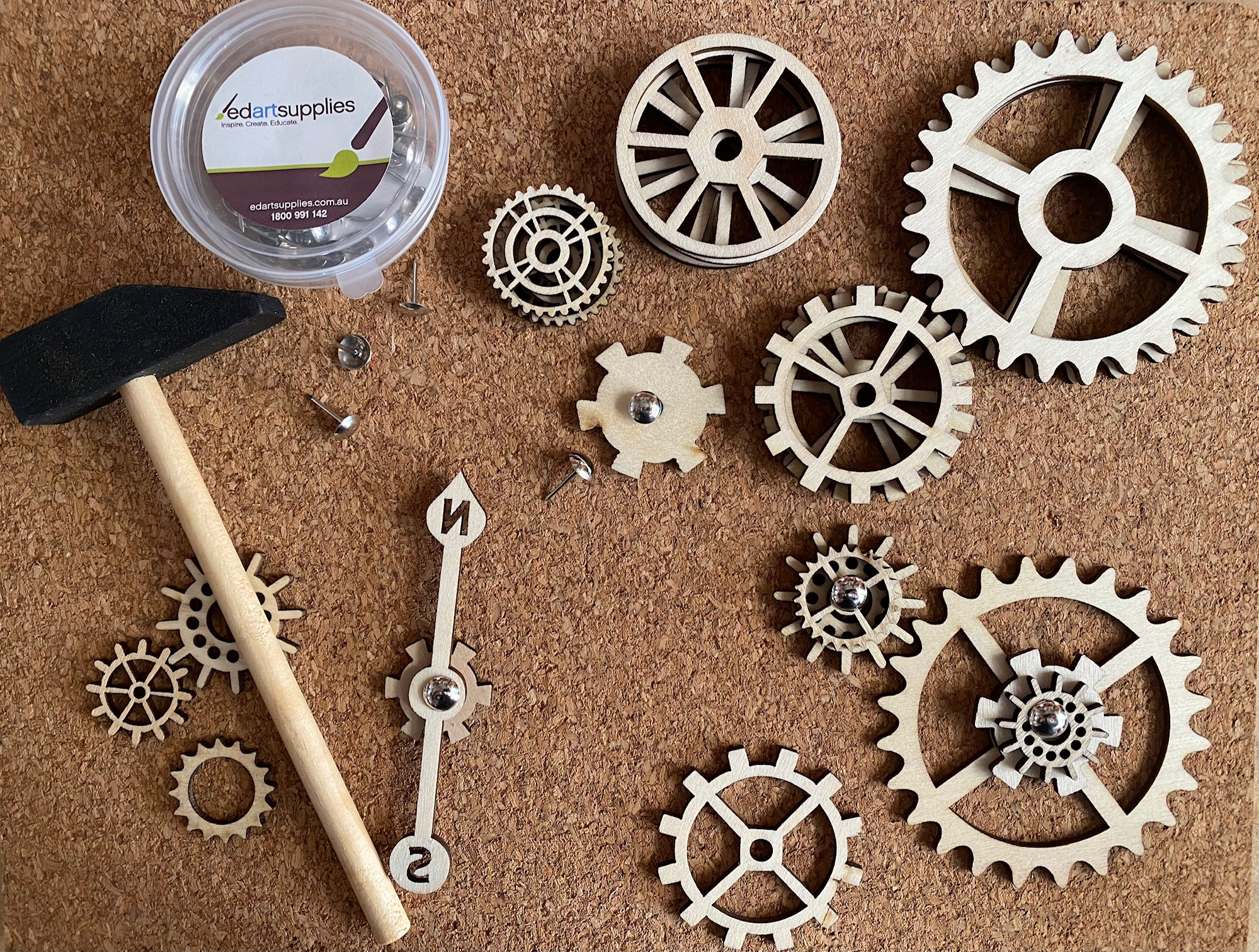  12pc. Set of Wooden Gears - Cool Industrial