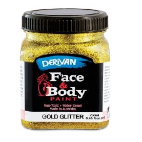 Face & Body Paint 250ml Gold Glitter