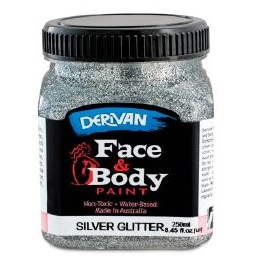 Face & Body Paint 250ml Silver Glitter