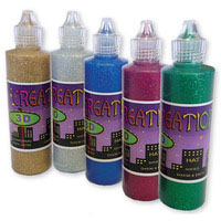 Glitter Glue 3D Creation set of 5 (60ml bottles) - Permanent