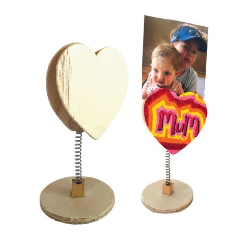 Wooden Memo Heart Stand