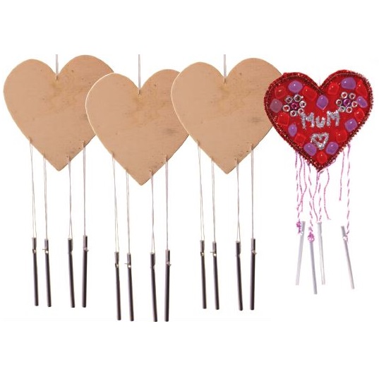 Heart Wind Chimes 10pack