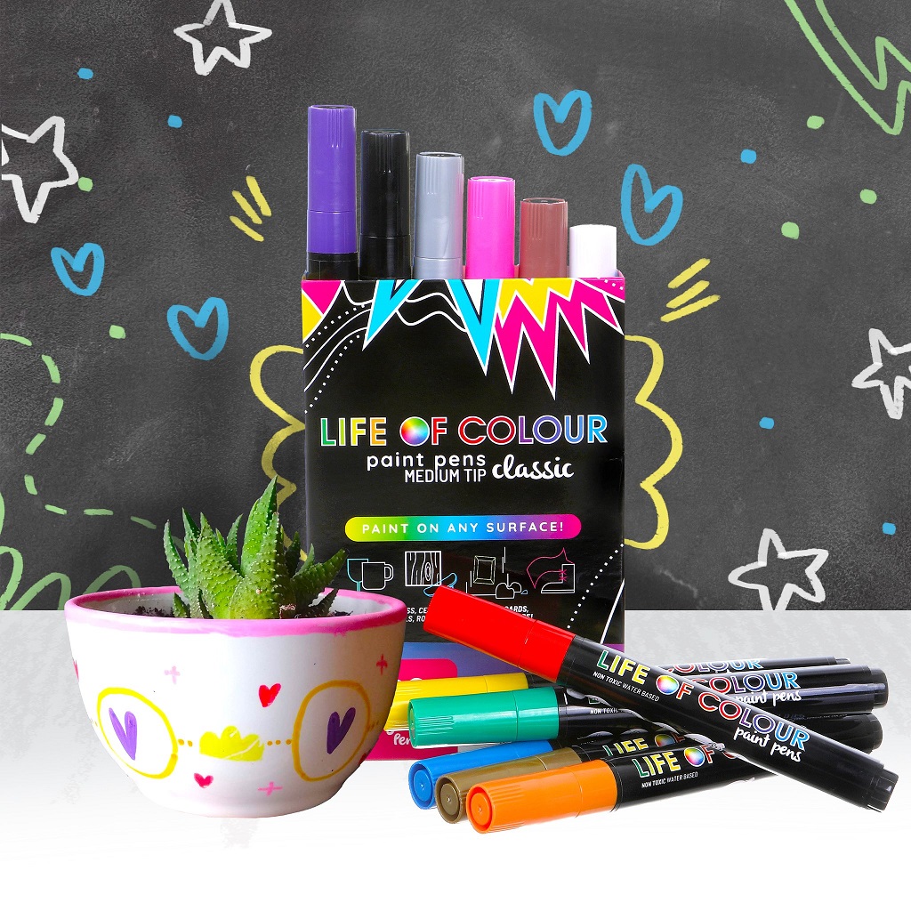 Essential Colours Brush Tip Acrylic Paint Pens - Set of 16 - Life of Colour