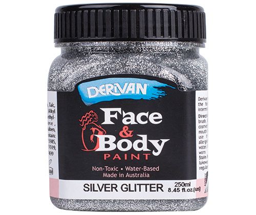 Face & Body Paint 250ml Silver Glitter