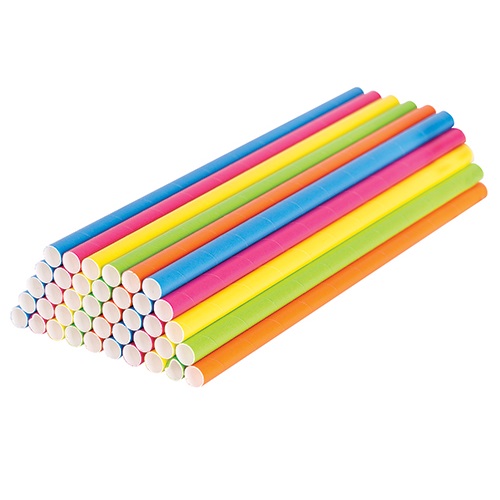 Paper Straws ECO 8mm x 19.7cm Coloured 500pack