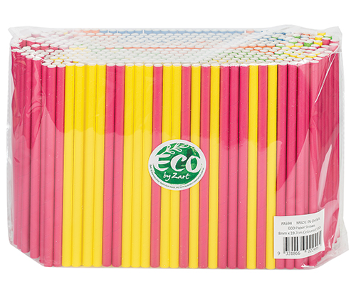 Paper Straws ECO 8mm x 19.7cm Coloured 500pack
