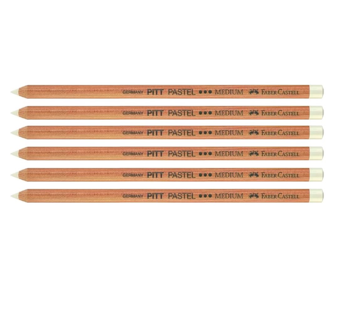 Faber Castell Pitt Pastel Pencil White - Box of 6 