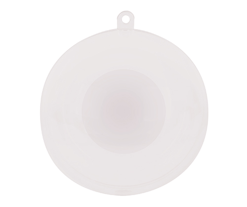 Plastic Bauble Clear 80mm 10’s with Cut-Out Opening