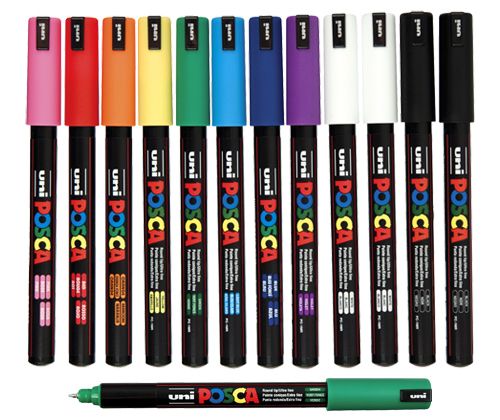 Posca Paint Marker Ultra Fine 12’s Assorted (PC1)