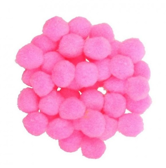 Pom Pom 25mm Pink- 100pack