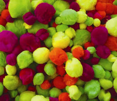 Pom Poms Assorted Fluoro Colours