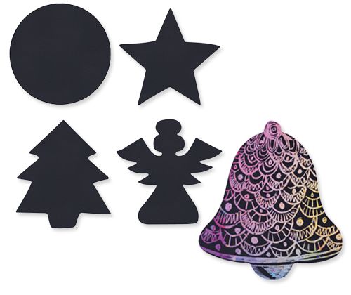 Scratch Art Christmas Shapes 30 pack