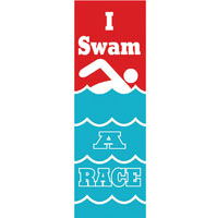 I Swam A Race Vinyl Medal Ribbon