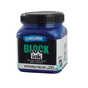 Derivan Block Ink 250mL Phthalo Blue