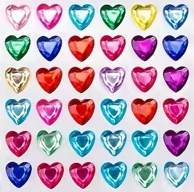 RHINESTONES HEARTS LGE10MM 36PCS